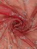 Pink Floral Embroidered Tissue Organza Saree