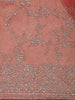 Pink Floral Embroidered Tissue Organza Saree