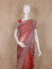 Pink Floral Embroidered Tissue Organza Saree