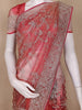 Pink Floral Embroidered Tissue Organza Saree