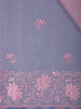 Pink Floral Embroidered Tissue Saree with Scalloped Border - Diadem