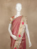 Onion Pink Floral Embroidered Tissue Saree with Sequins Designer Border