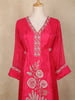 Pink Floral Embroidered Tissue Silk Palazzo Suit
