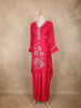 Pink Floral Embroidered Tissue Silk Palazzo Suit