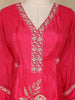 Pink Floral Embroidered Tissue Silk Palazzo Suit