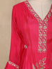 Pink Floral Embroidered Tissue Silk Palazzo Suit