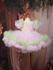Pink Floral Embroidery Design Net Ruffle Party Frock