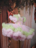 Pink Floral Embroidery Design Net Ruffle Party Frock
