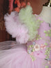 Pink Floral Embroidery Design Net Ruffle Party Frock