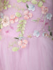 Pink Floral Embroidery Design Net Ruffle Party Frock