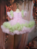 Pink Floral Embroidery Design Net Ruffle Party Frock