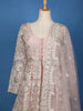 Pink Floral Embroidery Net Lehenga