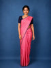 Pink Floral Motif Woven Pure Kanchipuram Silk Saree