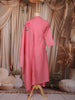 Pink Floral Painted Cotton Salwar Suit with Dupatta