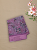 Light Purple Floral Printed Design Chiffon Saree with Self Border