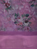 Light Purple Floral Printed Design Chiffon Saree with Self Border