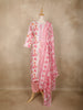 Pink Floral Printed Cotton Straight Cut Salwar Suit with Dupatta