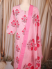 Pink Floral Printed Cotton Straight Cut Salwar Suit with Dupatta