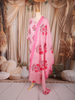 Pink Floral Printed Cotton Straight Cut Salwar Suit with Dupatta