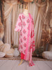 Pink Floral Printed Cotton Straight Cut Salwar Suit with Dupatta
