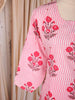Pink Floral Printed Cotton Straight Cut Salwar Suit with Dupatta