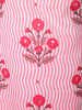 Pink Floral Printed Cotton Straight Cut Salwar Suit with Dupatta