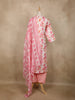 Pink Floral Printed Cotton Straight Cut Salwar Suit with Dupatta
