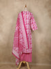 Pink Floral Printed Cotton Straight Cut Salwar Suit with Dupatta