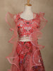 Pink Floral Printed Design Crepe Bridesmaids Lehenga