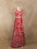 Pink Floral Printed Design Crepe Bridesmaids Lehenga