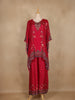 Pink Floral Printed Design Crepe Kaftan Suit