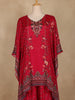 Pink Floral Printed Design Crepe Kaftan Suit
