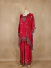 Pink Floral Printed Design Crepe Kaftan Suit