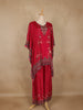 Pink Floral Printed Design Crepe Kaftan Suit