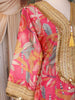 Pink Floral Printed Design Tissue Silk Anarkali Salwar Suit