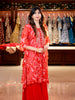 Pink Floral Printed Kaftan-style Crepe Salwar suit