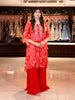 Pink Floral Printed Kaftan-style Crepe Salwar suit