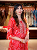 Pink Floral Printed Kaftan-style Crepe Salwar suit