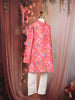 Pink Floral Printed Kids Kurta Set