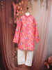 Pink Floral Printed Kids Kurta Set