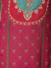 Pink Floral Printed Synthetic Salwar Suit