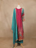 Pink Floral Printed Synthetic Salwar Suit