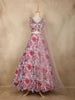 Pink Floral Printed and Sequins Embroidered Design Chiffon Bridesmaids Lehenga