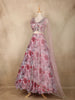 Pink Floral Printed and Sequins Embroidered Design Chiffon Bridesmaids Lehenga
