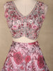 Pink Floral Printed and Sequins Embroidered Design Chiffon Bridesmaids Lehenga