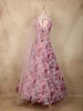 Pink Floral Printed and Sequins Embroidered Design Chiffon Bridesmaids Lehenga