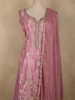 Pink Floral Sequins And Beads Embroidered Design Organza Palazzo Suit with Dupatta