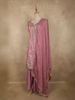 Pink Floral Sequins And Beads Embroidered Design Organza Palazzo Suit with Dupatta