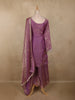Purple Floral Sequins And Beads Embroidered Design Organza Palazzo Suit with Dupatta
