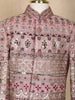 Pink Floral Sequins Embroidered Kids Semi Silk Sherwani Set